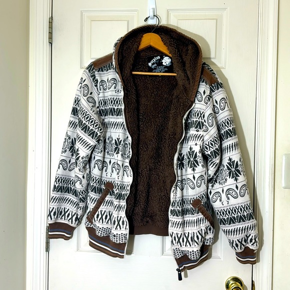 Surplus Printed Fleece Lined Bomber Jacket Size Large - Picture 1 of 8